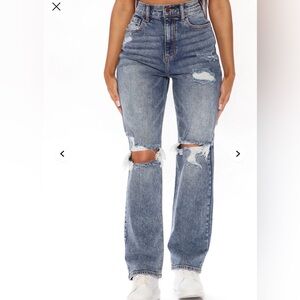 Fashion Nova Blue boyfriend jeans